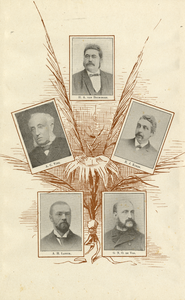104922 Portretten van vijf bestuursleden van de Handelssociëteit te Utrecht in de periode 1852-1892: H.A. van ...
